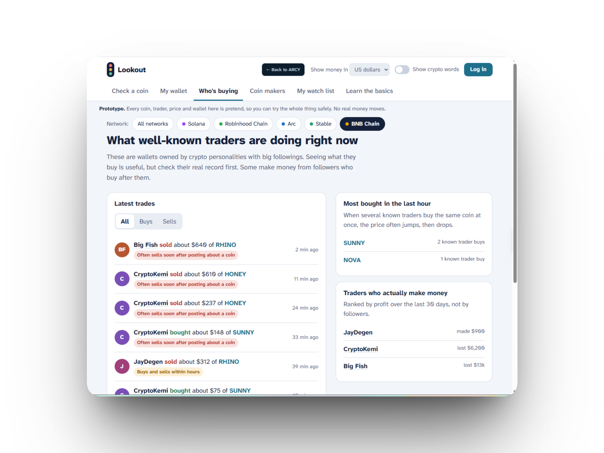 ARCY Lookout application preview